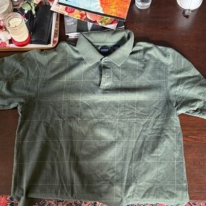 Old School Plaid Green Polo Shirt